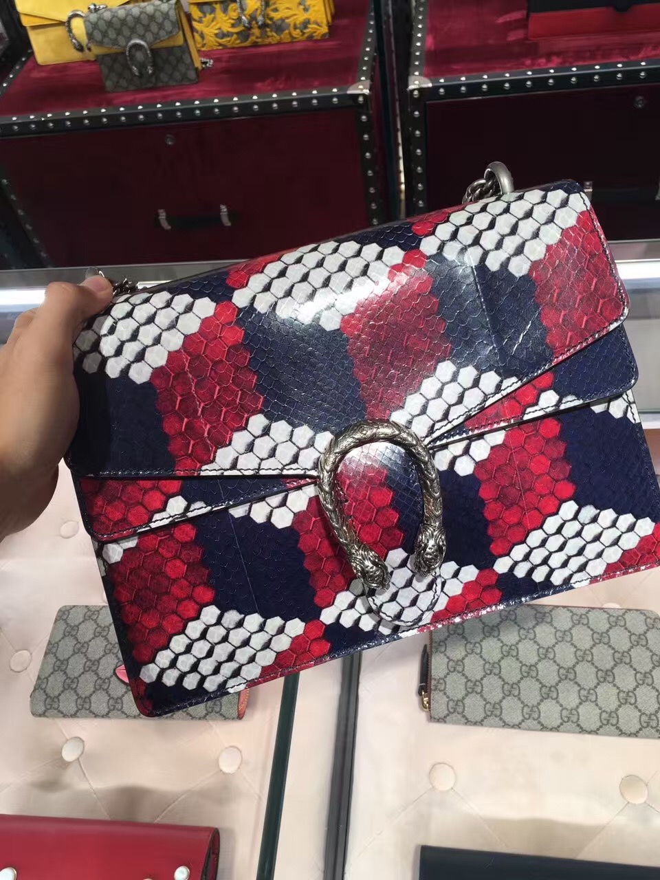 Gucci Dionysus Cubic Python Shoulder Bag 400235 LRC0N 9076